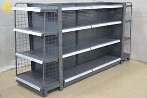 Wholesale Double Side Q195 Steel Grocery Store Shelving Racks Middle Back Panel 0.5MM Gray from china suppliers