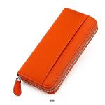 Availiable Luxury Real Leather RFID Blocking Portable Logo Zipper Long Wallet