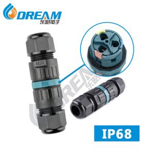 Wholesale 18 AWG IP68 Waterproof Cable Connector 3 Pin / 4 Pin Locking Screw Polycarbonate Material from china suppliers