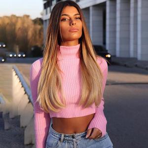 Wholesale Turtleneck Navel Tops Women's Long Sleeve Crop Top from china suppliers