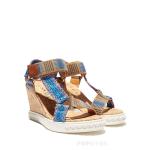 Thick Sole Towering Jute Womens Wedge Heeled Shoes With Colorful Braided Straps