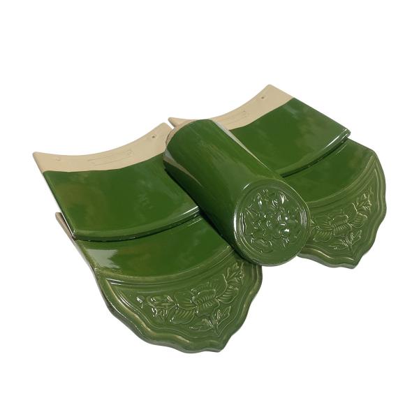 Chinese Antique Style Terracotta Glazed Roof Tiles For Garden Pavilion And