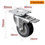 40kg 2 Inch 50mm Mini Caster Wheels TPU Tiny Small Casters 262P-76