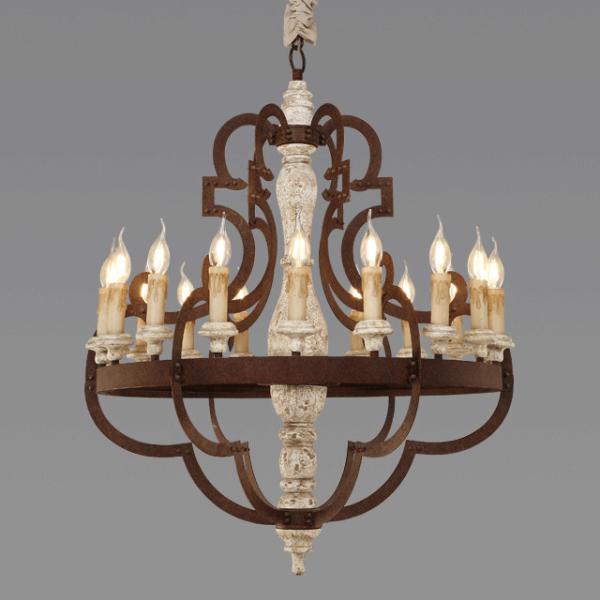 Black and wood chandelier for Indoor Home ceiling decoration pendant lamp (WH-CI