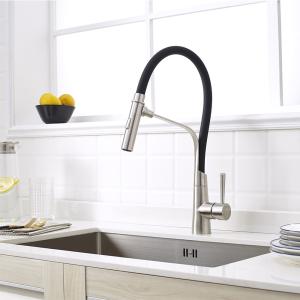 Wholesale Factory good quality single handle flexible colorful kitchen faucet with black color from china suppliers