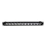 19inch 1U 24 Ports STP Staggered Blank Patch Panel For Cable Management