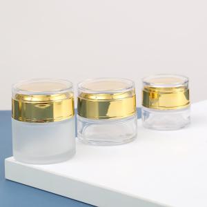 Wholesale Logo/Graphic Design Label Clear Frosted Cream Jar Sealed Glass Jar for Cosmetics Sample 15g 30g 50g from china suppliers