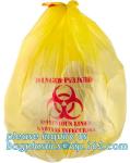 Biohazard sterilization disposable medical bag, garden waste bag, Yellow Medical