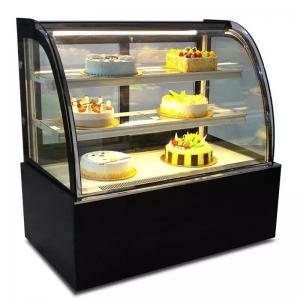 China Marble Base Curved Glass Bread Cake Display Freezer on sale