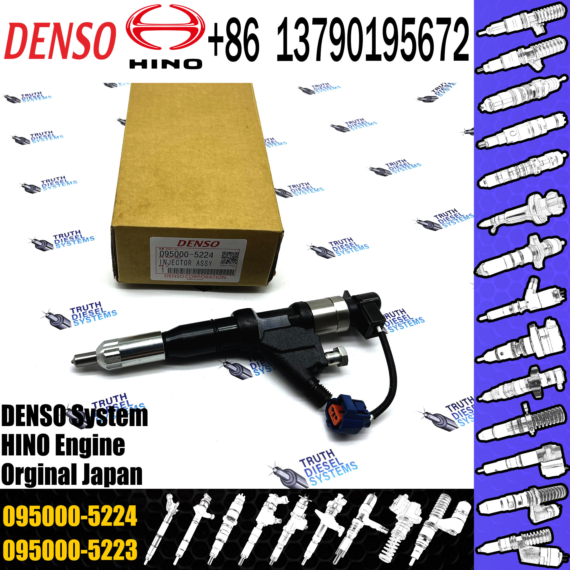 Diesel Injector 095000-5274 23670-E0251 High Quality Common Rail Diesel Fuel Injector Nozzle 23670E0251 0950005274 New