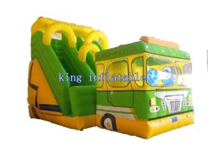 Wholesale PVC Tarpaulin Inflatable Water Slide Double Stitched Fresh Lovely Bus Style from china suppliers