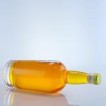 Customized Logo 750ml Clear Flint Round Glass Bottle for Gin Rum Champagne