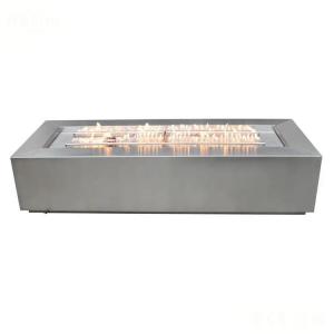 Wholesale Modern Patio Heating Rectangular Stainless Steel Linear Gas Fire Pit Table from china suppliers