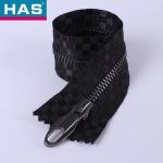 #5 Black Metal Zipper With Shiny Gun Metal Teeth For Clothing Bags