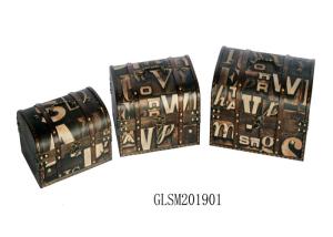 Wholesale OBM 3 sets L32*25 Leather Storage Trunks And Chests from china suppliers