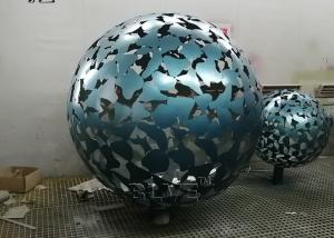 Wholesale Hollow Ball Stainless Steel Abstract Sculpture Garden Art Metal Outdoor Lamp Decorative from china suppliers