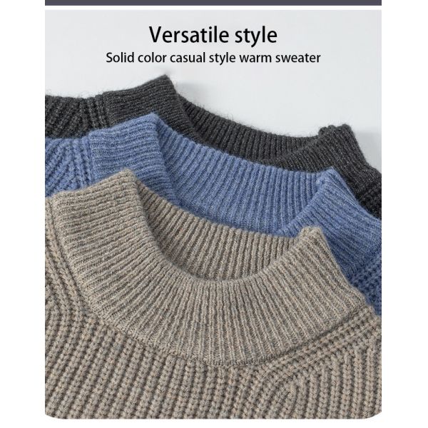 Stylish Men s Pullover Sweaters with Ribbed Hem Style from for Benefit Loose wired round neck sweater knit top