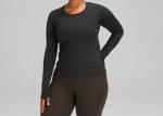 Polyamide Elasticity Ladies Long Sleeve Running Top Black Color