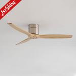 52 Inch Ceiling Fan With Remote Control Wooden Blade Silent Dc Motor