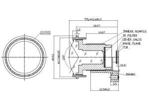 Wholesale 1/3&quot; 2.85mm F2.0 3Megapixel Waterproof S-mount M12 Wide Angle Lens for AR0330 from china suppliers