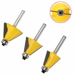Wholesale Yellow Color Woodworking Router Bits / Chamfer Edge Forming Router Bits 1 / 4&quot; Shank from china suppliers