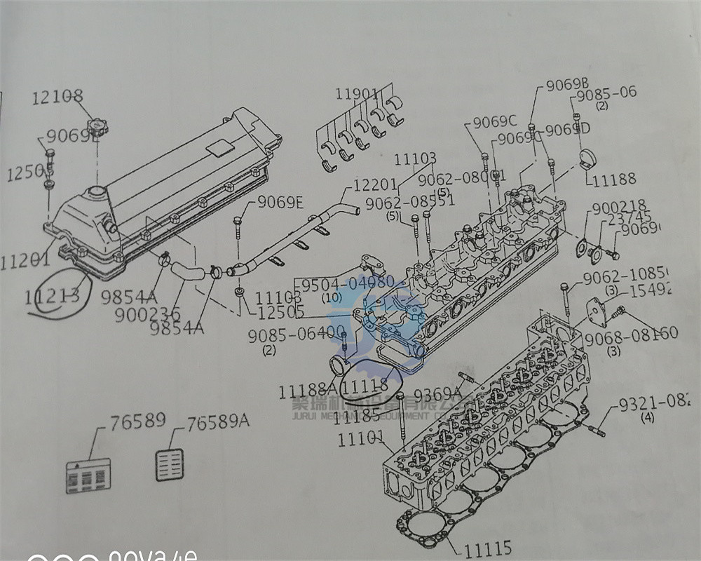 Vh1111552870a J08e Cylinder Head Gasket Sk330-8 Sk350lc-8 Kobelco Engine Parts