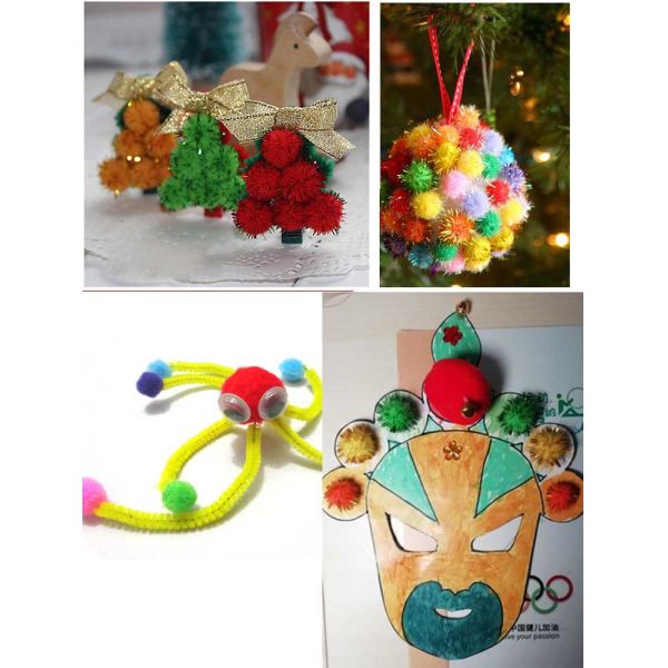 10mm ~40mm assorted color & sizes round shape soft Pom pom ball for children hand-crafted material