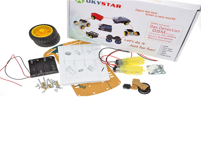 Line Tracing Arduino Car Robot Speed Encoder With Yellow Color OKY5038
