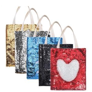 Wholesale Customizable DIY Sublimation Blanks Magic Reversible Sequin Tote Bag 40*34cm from china suppliers