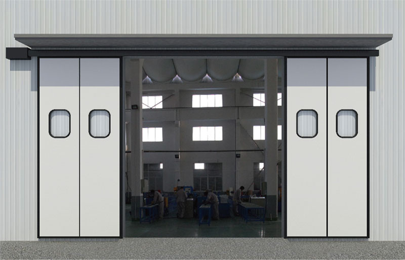 Small Industrial Sliding Folding Doors Insulated Bifold Doors Aluminum 57mm Four Fold
