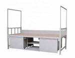 School Staff Single Tier 40kg Steel Bunk Beds With Bottom Cabinet