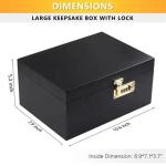 Newest Solid Wood Box Customize Wooden Decorative Boxes with Hinged Lid Black