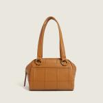 28cm 16cm PU Shoulder Bag Embroidery Thread Checkered Shoulder Bag
