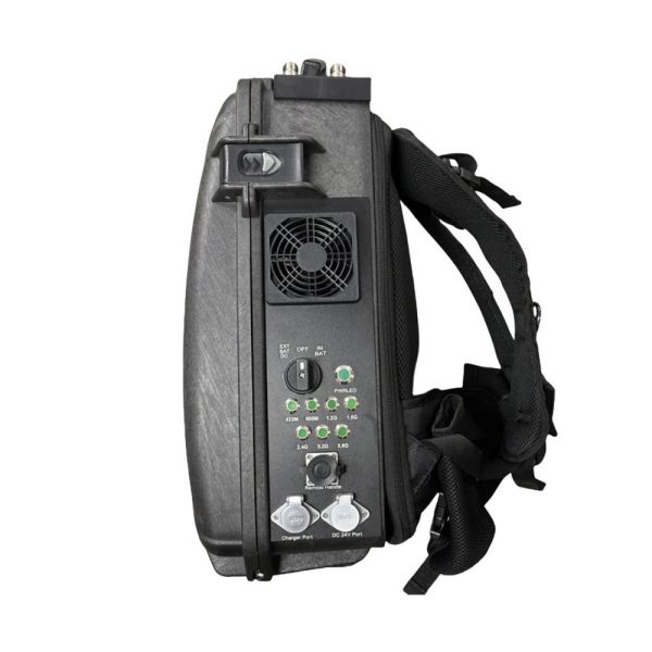 300W 350W Anti FPV Jammer Backpack 400MHz 800MHz 1.2G 2.4G 5.2G 5.8G