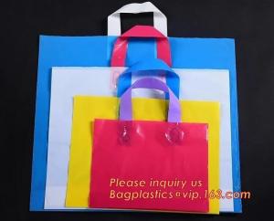 Wholesale CLEAR FROSTED SOFT LOOP SHOPPER BAG,Soft Loop Handle Plastic Bag OEM Plastic Bagbiodegradable retail shopping bags pack from china suppliers