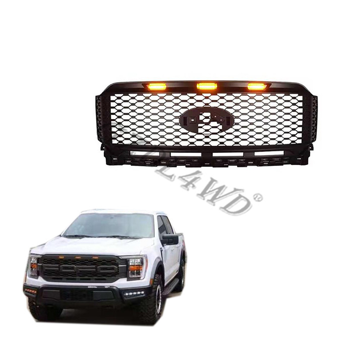 2021 2022 High Quality Wholesale Products Car Body Parts Accessories Front Grille With Led Lamp For Ford F150