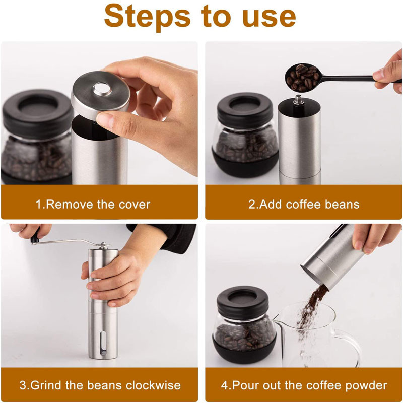 Stainless Steel Essential Barista Tools Manual Coffee Bean Grinder for Aeropress Drip Espresso