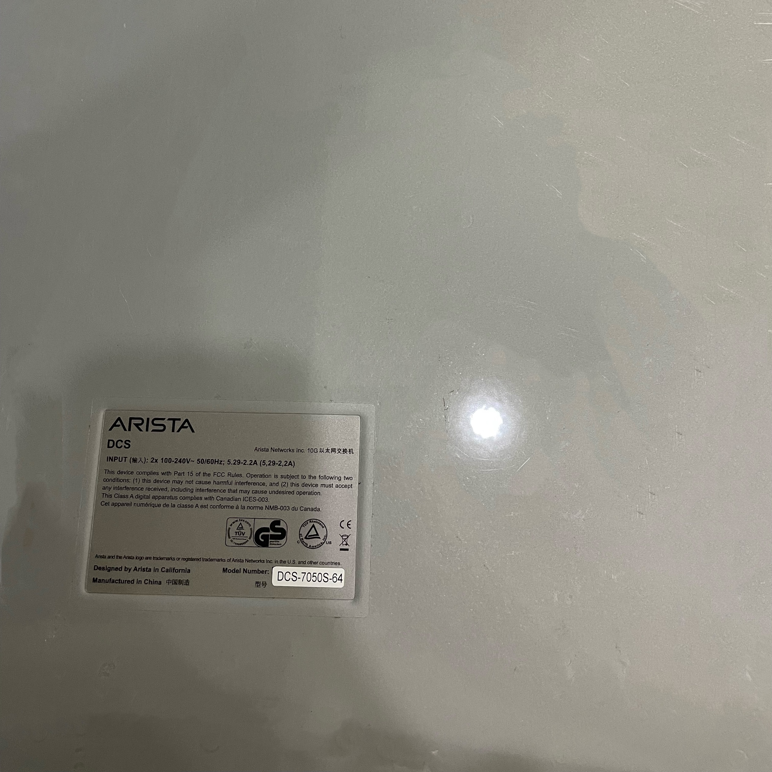 Original DCS-7050S-64-F Used Switch Capacity 40Gbps For Your Requirements