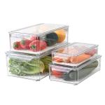 PET Freezer Food Storage Stackable Plastic Storage Box 30*30*14cm