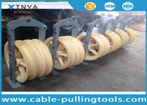 China Transmission Line Stringing Tools 3 Wheel Nylon Stringing Pulley Block for Twin Bundled Conductor on sale