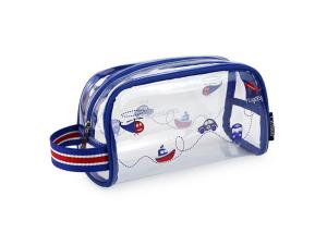 Wholesale Promotional PVC Transparent Bag , Kids Pencil Case With PP Webbing Stripe Handle from china suppliers