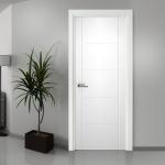 WPC Painting Internal Door , Solid Foam White Wooden Bedroom Door 45mm Thickness