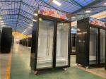 Commercial Refrigerated Glass Door Standing Freezer For Displaying Frozen Food