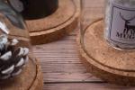 2.5x2.2x0.8 Flower Vase Natural Cork Coasters Base Glass Dome Fadeless