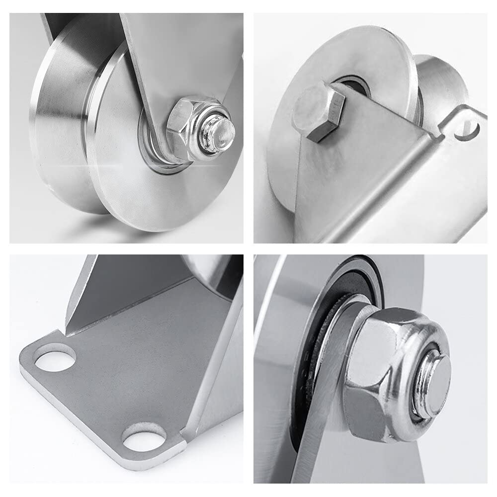 Groove Wheel Stainless Steel Heavy Duty Caster Wheels Sliding Gate Wheels