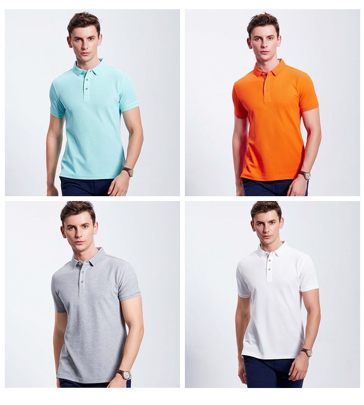 Embroidered Quick Dry Slim Fit Work Polo Shirts Cotton Plain Solid Color Classic Design