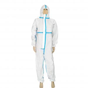 China PP Protective Medical Coverall , Disposable Hooded Coverall For Laboratory on sale