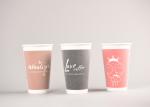 Double Walled Paper Coffee Cups , Heat Resistant Disposable Hot Beverage Cups