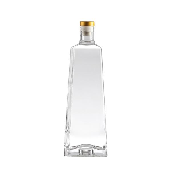 Super Flint Glass 750ml Square Shape Bottom Vodka Glass Bottles for Home Bar
