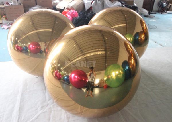 Different Size Gold Floating PVC Reflective Christmas Mirror Ball Balloons